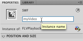 The instance name box is