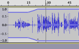 Adjusting levels using envelope tool in Audacity