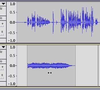Mixing two tracks together in Audacity