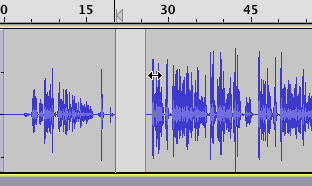 Moving a track with time shift tool