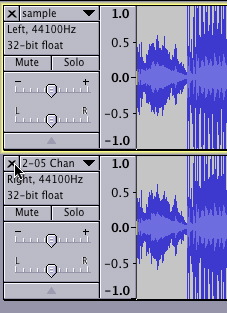 Deleting one of the tracks from a former stereo track