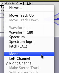 Specifying the channel the track should go on