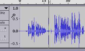 Vertical zoom on a track in Audacity