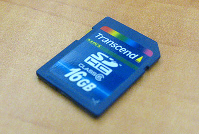 A Transcend 16gb class 6 SDHC memory card for video A Transcend 16gb class 6 SDHC memory card for video