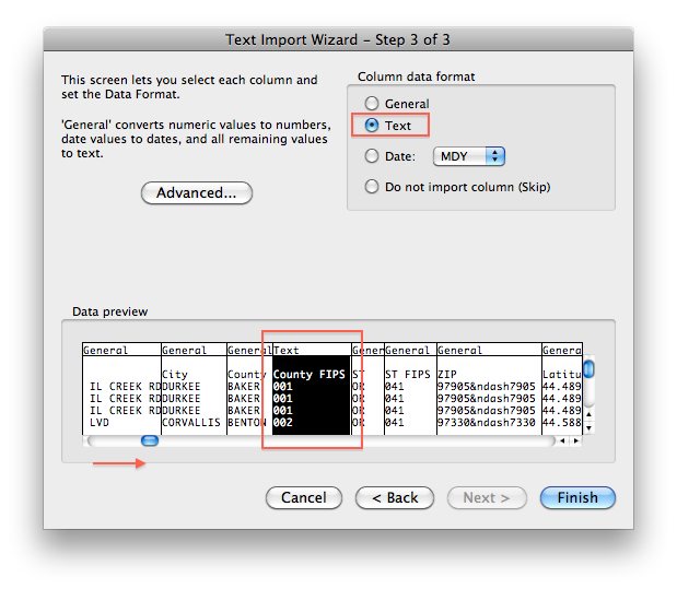 Convert FIPS to text