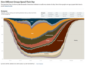New York Times data visualization on how different groups spend thier day