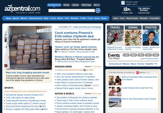 Arizona Republic online home page Arizona Republic online home page
