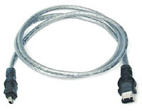 A stanard 4-pin to 6-pin firewire cable for importing video A stanard 4-pin to 6-pin firewire cable for importing video