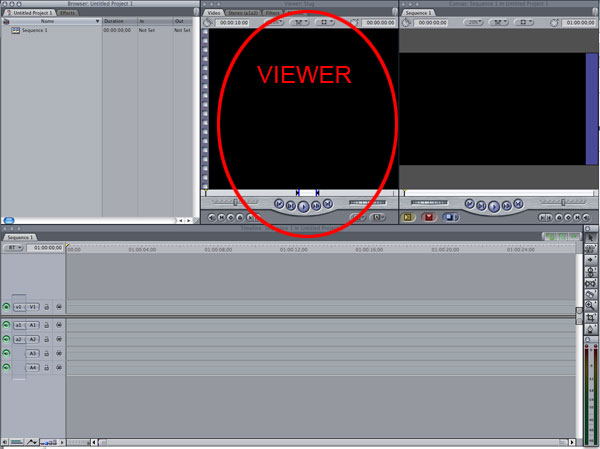 The viewer in Final Cut The viewer in Final Cut