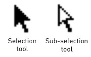 Difference between selection tool and sub-selection tool