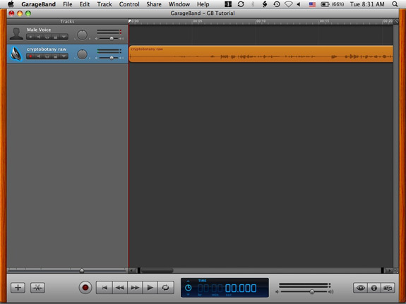audio imported creating new track