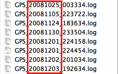 gps files with dates