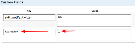screenshot of custom fields
