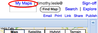 screen shot of my maps link