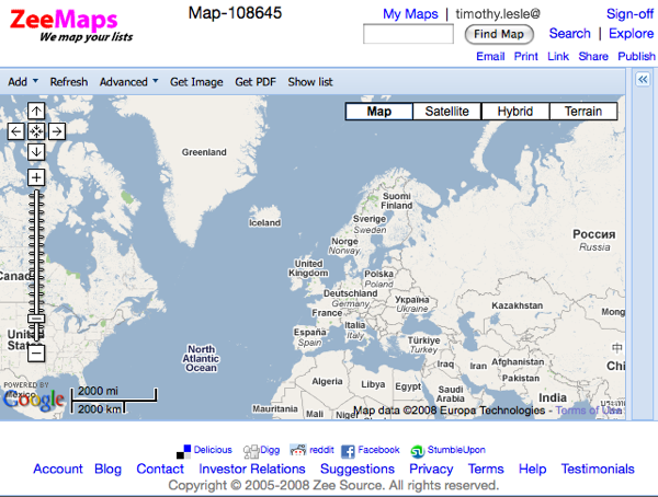 screenshot of zeemaps creation interface