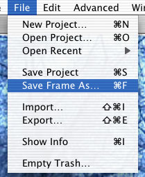 Save frame as screenshot in imovie