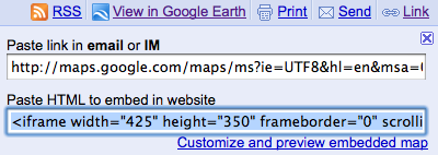 Standard Google Maps link fields