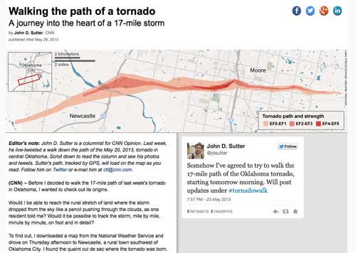 tornado path: digital story