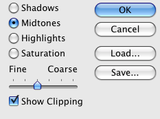 Variations settings in Adobe Photoshop Variations settings in Adobe Photoshop