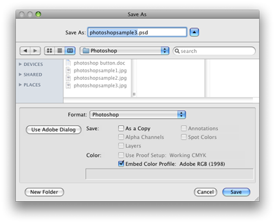 Save as... dialogue in photoshop Save as... dialogue in photoshop