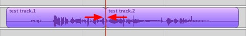 audio segment that has been split into two