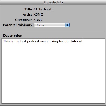 fill in the podcast episode info