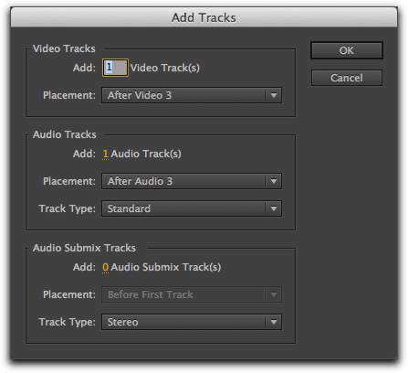 Adding new tracks Adding new tracks