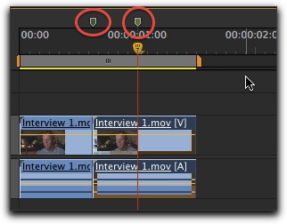 Markers on the timeline Markers on the timeline