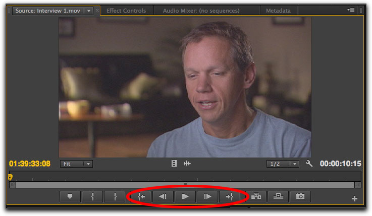 Source pane in Adobe Premiere CS6 Source pane in Adobe Premiere CS6