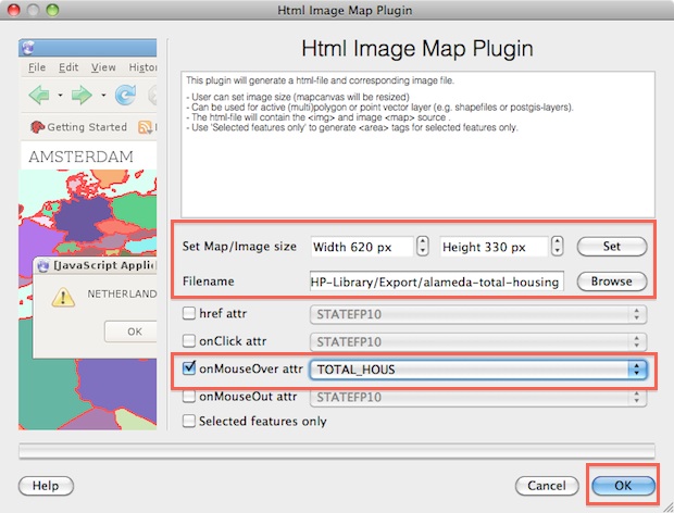 html image map output: QGIS