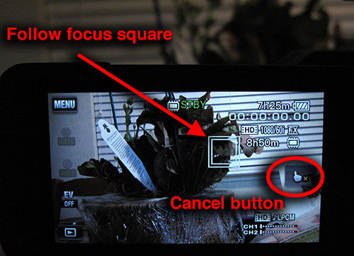 Follow focus feature on Sony NX70