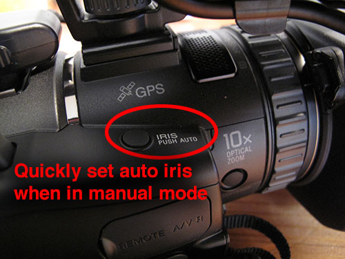 Quickly set auto iris when in manual mode