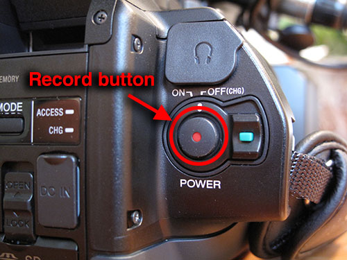 Record button for Sony NX70