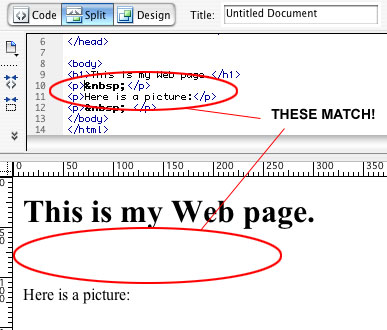 Split view in Dreamweaver Split view in Dreamweaver