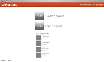 New Project Create new project in Soundslides