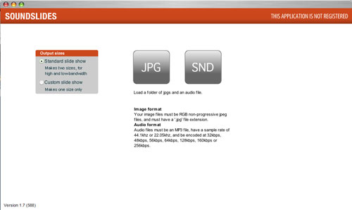 Soundslides import options Importing photos and sound into Soundslides