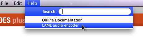 LAME Audio Recorder menu LAME Audio Recorder menu