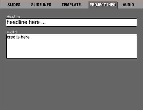 Settings in Soundslides Settings headline in Soundslides