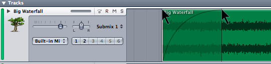 Fade Drag a fade in soundtrack pro 2