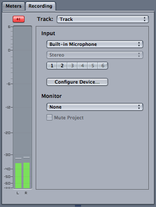 Record Levels Record levels in soundtrack pro
