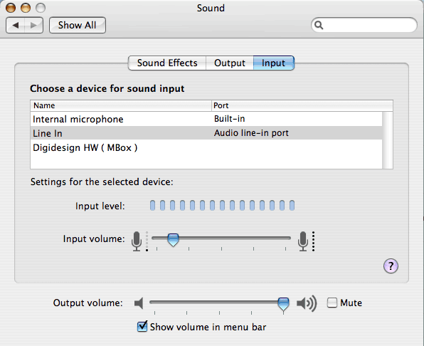 sound input