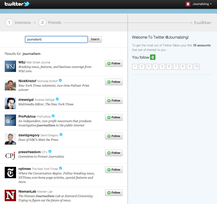 Interest Search twitter interest search