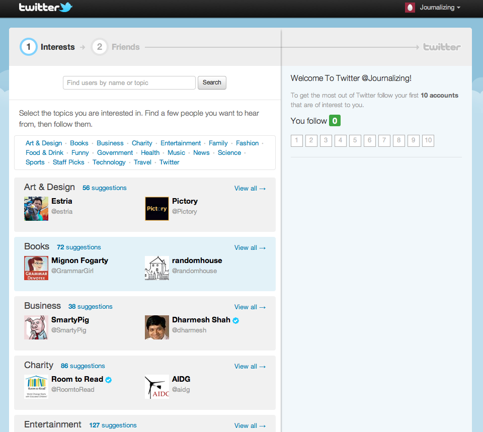 Follow Suggestions twitter follower suggestions