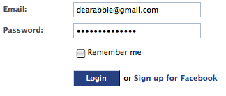 sign in to Facebook