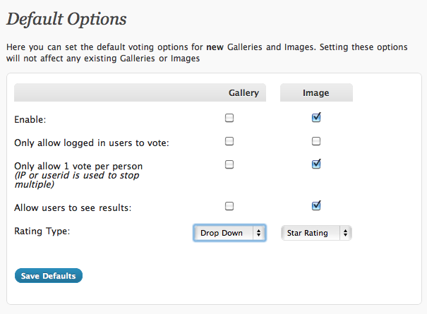 vote defaults Vote defaults