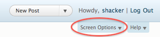 Screen options 1