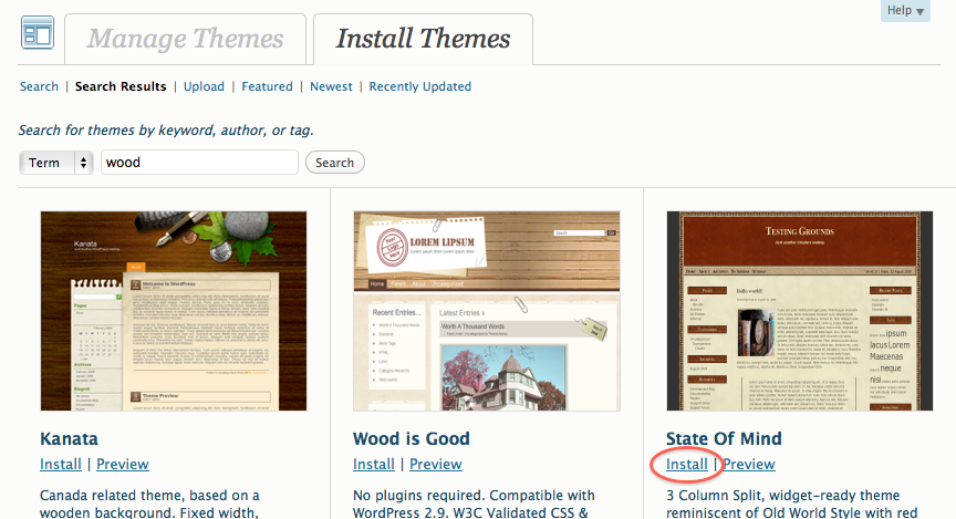 Themes Wood