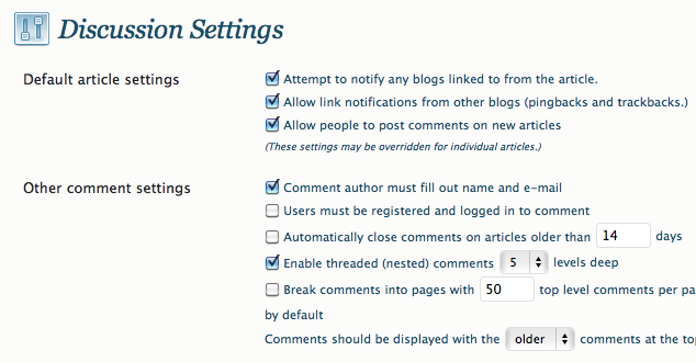 Settings Discussion