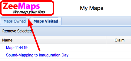 Return to ZeeMaps Home to Create Map Maps_Visited_Circle